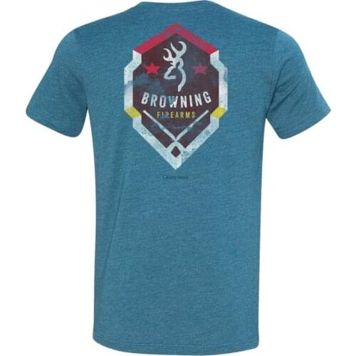 Browning Mens Buckmark Shield Tee Heather Deep Teal Small
