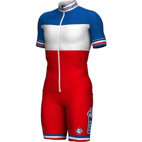 MENS CYCLING WEAR CYCLING JERSEY BODY SUIT SKINSUIT WITH POWER BAND 2018 GROUPAMA FDJ TEAM France GEL PAD SIZE XS-4XL
