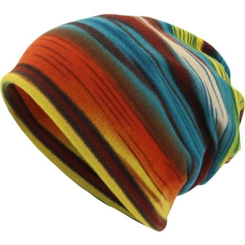 Stripe Print Unisex Beanies Casaul Outdoor Convertible Windproof Men And Women Hats Simple Western Style Vintage Mankind Chapeau