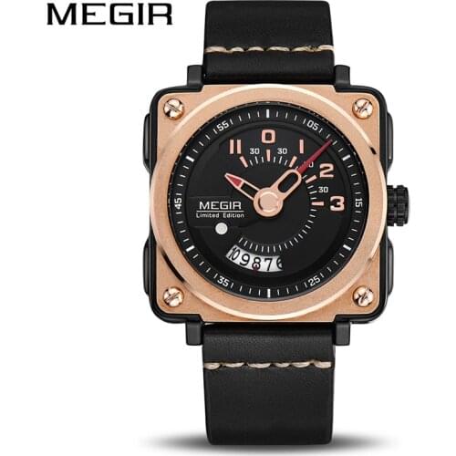 MEGIR Men Watch Fashion Quartz Watches Clock Men Leather Strap Relogio Masculino Military Watch for Male Reloj Hombre 2040