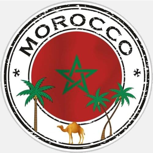 Creative Car Sticker Morocco Flag Decor PVC Decal Cover Scratches for Kia Rio Passat B6 Lada Vesta Peugeot,14cm*14cm