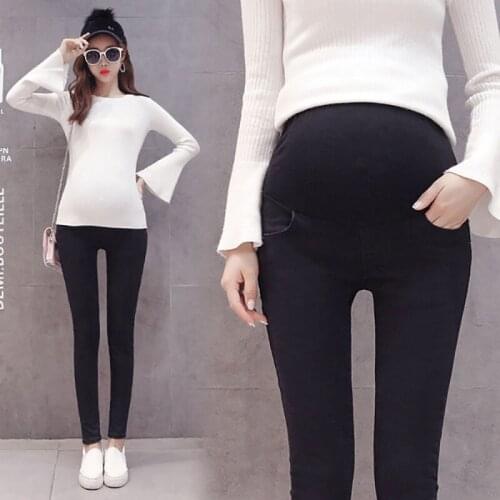 New Casual Pregnancy Clothes Belly Maternity Jeans for Pregnancy Women Ropa Maternidad Embarazada Top Fall Pants Black 10%Off