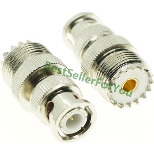 New UHF Female SO-239 SO239 plug to BNC Male jack RF adapter connector PL259