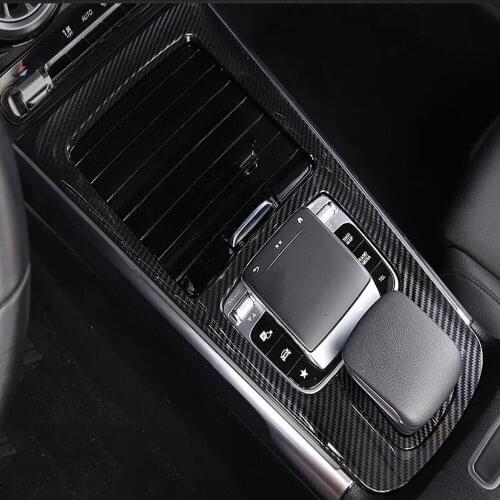 For Mercedes-Benz GLA-Class GLA200 220 250 2020 2021 Carbon Gear Shift Panel Center Console Cover Trim Frame Car Accessories