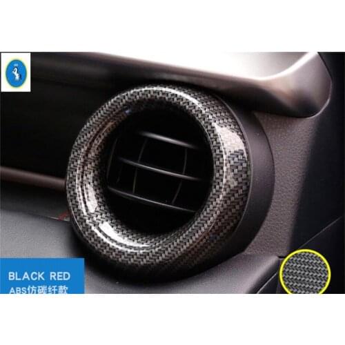 Yimaautotrims For Toyota RAV4 2016 2017 2018 ABS Carbon Fiber Style Dash Board Air Conditioning AC Outlet Vent Frame Cover Trim