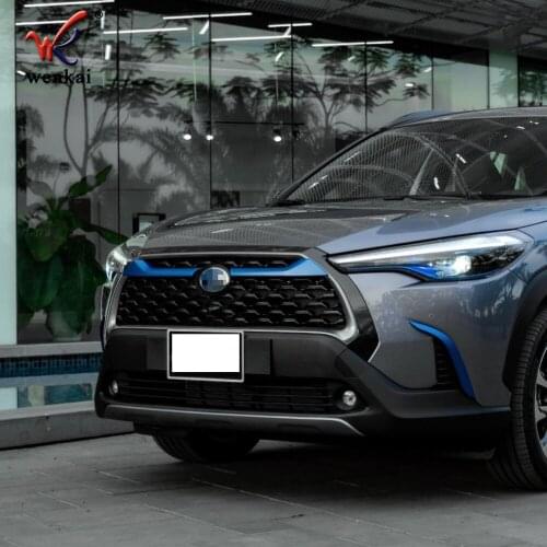 Front Grille Trim Sticker For Toyota Corolla Cross 2020 2021 Car Exterior Accessories ABS Chrome