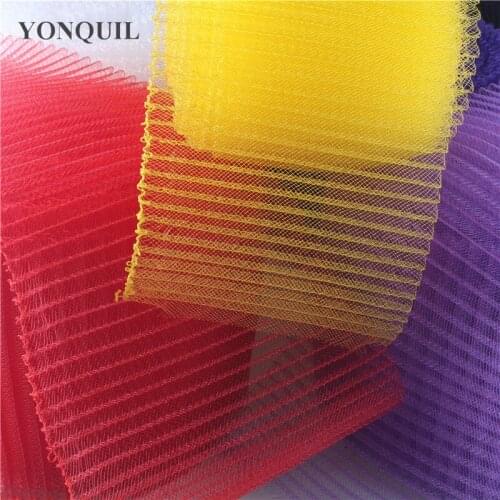 12cm/16CM Crinoline Pleated Horsehair Hair Accessories Bridal DIY Fascinators Net Craft Fabric Material 15 Yards/Lot