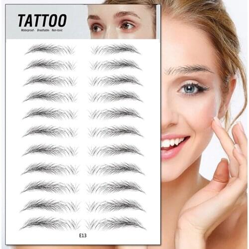 6D Hair-like Authentic Eyebrows Waterproof Tattoo Eyebrow Embroidery Sticker Semi-permanent Safety Eyebrows Stickers