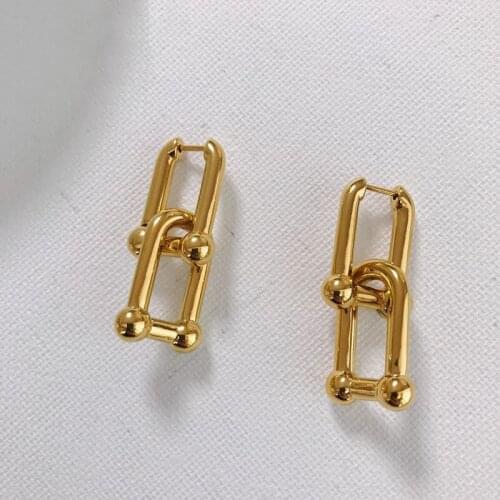 Luxury Drop Earrings For Women Fashion Design Gold Chains Earring Chic Jewelry Big Pendant Silver Color Earings Girls Jewellery