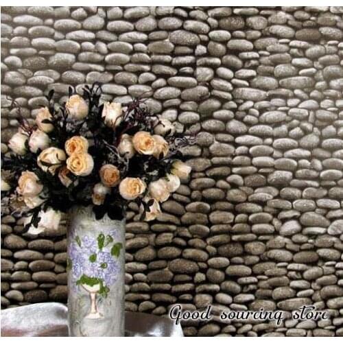 Self-adhesive PVC cobble stone wallpaper roll 0.45 x 10m