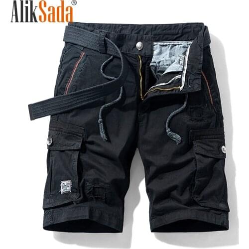 Aliksada 2021 Summer New Multi-Pocket Tooling Cotton Loose and Comfortable Casual Mens Shorts, Fashion Trend All-Match Shorts