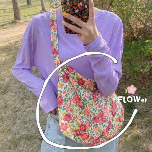 Summer Fashion Women Floral Shoulder Messenger Bags Thin Cotton Ladies Casual Tote Large Capacity Female Girls Shopping Handbags