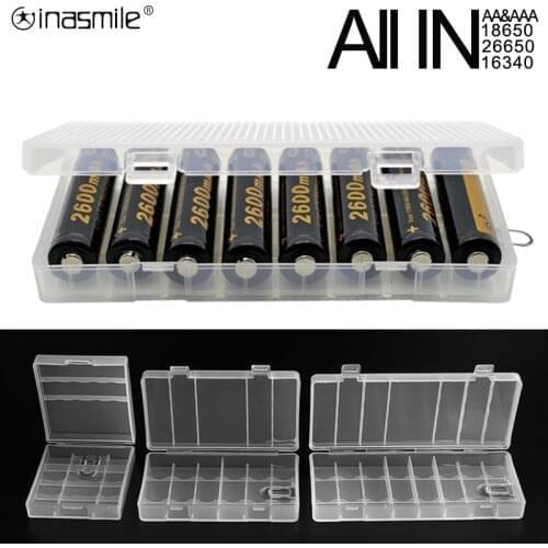 ALL IN Battery Case for 18650 26650 16340 Rechargeable Battery Container Organizer Battery Holder Storage Box for 2 4 8 AA AAA