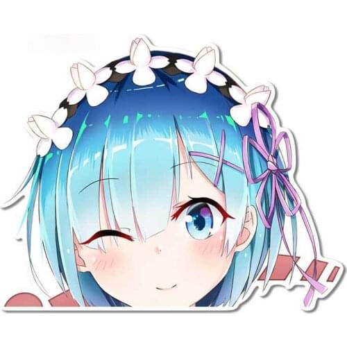 Personality Anime Re ZERO Rem Vinyl Decal Car Styling Graphics Decoration Waterproof Window Trunk Stickers Apply To Car Window
