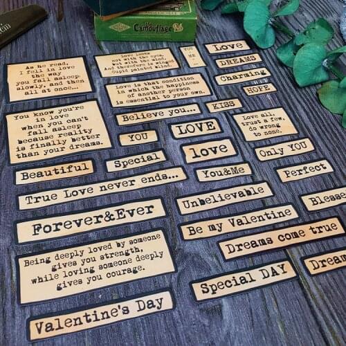 Vintage Love Phrases Letters Sticker DIY Scrapbook Album Mobile Phone Diary Happy Planner Junk Journal Decorative Stickers