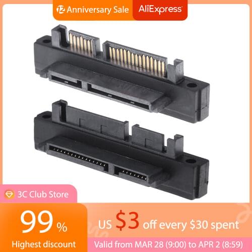 High Speed 500Mbps 90 Degree 7+15Pin SATA Male to Female Port Converter Adapter for SATA HDD SSD Hard Disk Drive Right/ Left