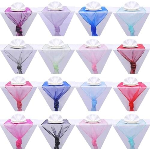 10pcs Organza Modern Table Runners for Wedding Decoration Christmas Birthday Party Festival Party Event Decorations Table Cover