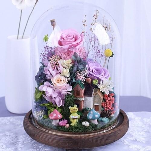 18*25cm Three Legs Antique Base Glass Dome Vase Home Decoration Transparent Cover Wedding Prop DIY Friend Favor Gift