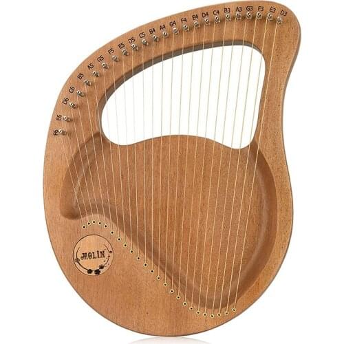 24 String Lyre Harp,Greek Violin,Handheld Harp Musical Instrument with Tuning Wrench,for Music Lovers Beginners,Etc