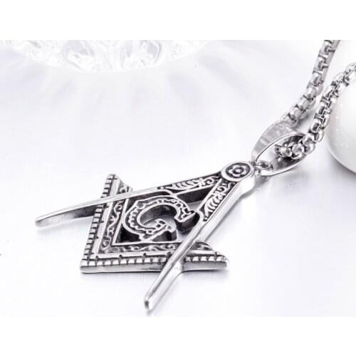 AG Freemasonry Pendant Necklace Mens Womens Necklace New Fashion Metal Retro Accessories Party Jewelry