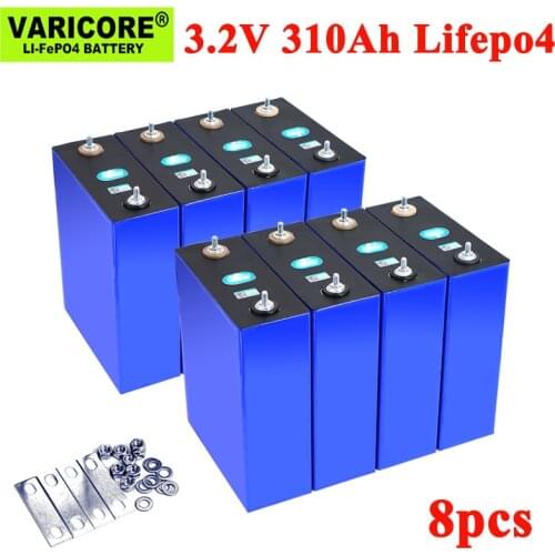 8pcs 3.2v 310Ah 280Ah 240Ah 105Ah Lifepo4 Rechargeable Battery Lithium Iron Phosphate Solar Cell 12v 24v Lifepo4 cell Tax Free