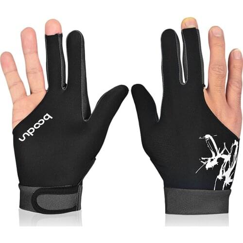 BOODUN 1Piece Billiard Glove 3 Fingers Cue Sports Glove Men Women Billiard Shooters Right Left Interchangeable Snooker Gloves