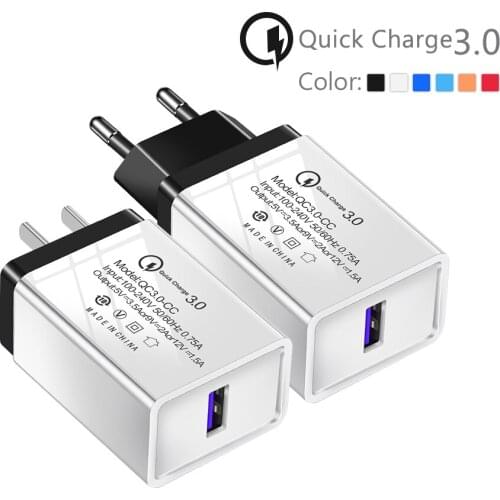 Fast charging mobile phone charger EU/US quick charge 3.0 single USB charger for xiaomi a3 mi 9 redmi note 7 samsung galaxy s9