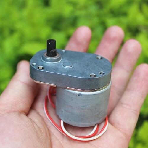 7-shaped DC Gear Motor Full Metal Gearbox Speed Reduction Motor with Metal Shell, DC 5V-12V Micro Motor, Shaft Diameter 6mm