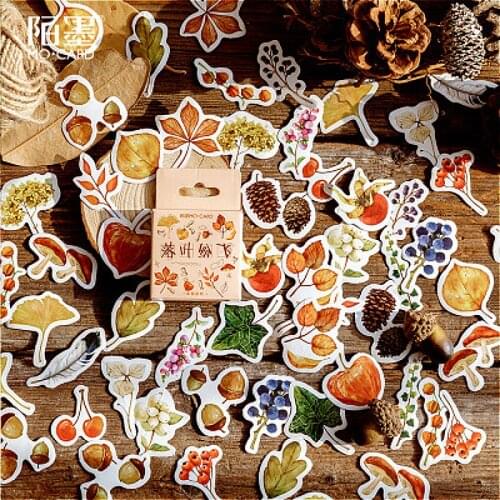 1box Lovely Falling Leaves Washi Tape DIY Planner Masking Tape Office Adhesive Tape Stickers Decorative Stationery Tapes