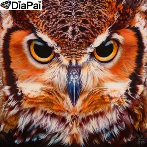 DiaPai 100% Full Square/Round Drill 5D DIY Diamond Painting "Animal owl" Diamond Embroidery Cross Stitch 3D Decor A19776