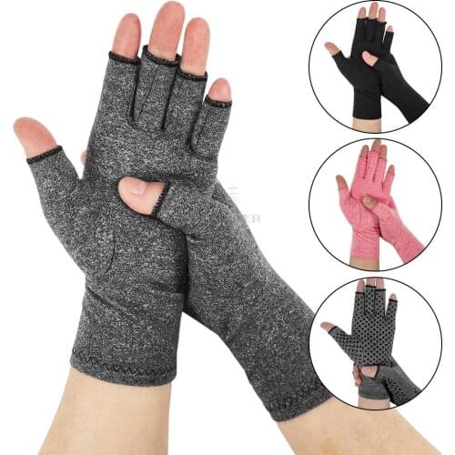 Pressure gloves outdoor indoor fitness glue breathable half knuckle pain compression gloves