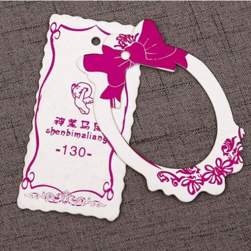 Custom logo brand garment printed paper tag black card for clothes swing hang tags