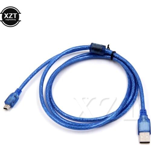 High Quality 30cm 150cm 3m 5m 1pcs USB 2.0 Type A Male to Mini 5P Male Mini 5P USB Cable Foil+Braided Shielding data cable