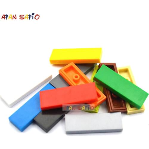 50pcs DIY Building Blocks Thin Smooth 1x3 Dots Figure Educational Creative Toys for Children Size Compatible With 63864 Bricks