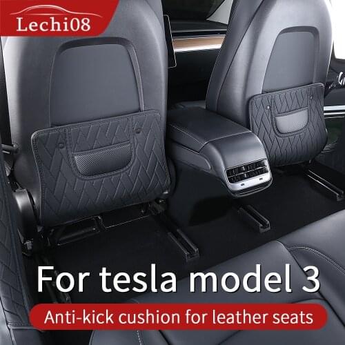 Seat kick leather mat for Tesla model 3 accessories/car accessories model 3 tesla three tesla model 3 model3