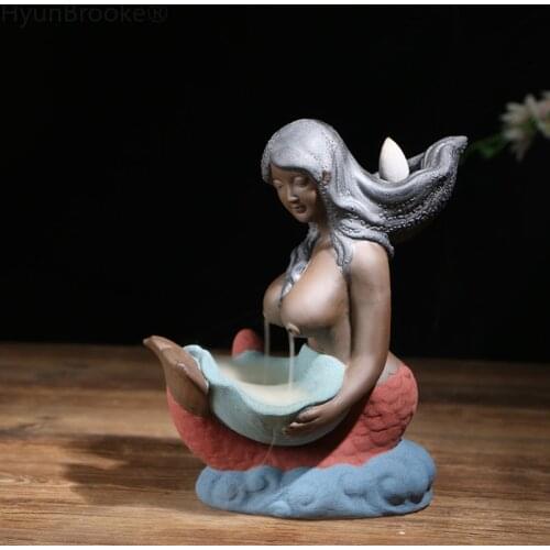 Beauty Purple Clay Backflow Incense Burner Sandalwood Ceramic Censer Tea Ceremony Decoration Home Decoration Incense Holder