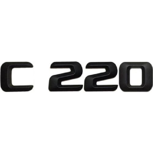 Matt Black " C 220 " Car Trunk Rear Letters Word Badge Emblem Letter Decal Sticker for Mercedes Benz C Class C220