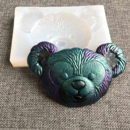 Cute Bear Keychain Pendant Mold Resin Casting Animals Mold Fondant Polymer Clay Gum Candy Paste Mold Jewelry Making Tool