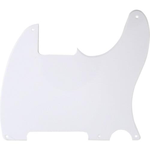 Musiclily 5 Hole Tele Pickguard Blank for Fender USA/Mexican Telecaster Esquire Guitar, 1Ply White