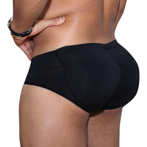 False Butt Lifter Booty Enhancer Men Underwear Big Ass Underpants Shaper Removable Pads Plus Size 6XL Male Control Panties One