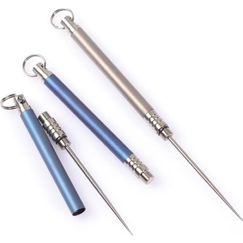 Creative titanium metal portable toothpick and box Personal outdoor portable toothpick box