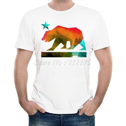 New Arrivals 2019 Mens Summer Fashion Colored California Bear Printed T Shirt Cool Tops High Quality Casual Short Sleeve Tee