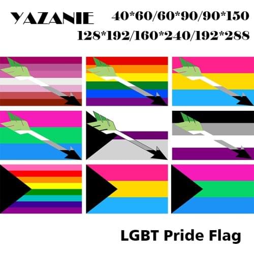 YAZANIE Single Double Sided Aromantic Lesbian Gay Pansexual Polysexual Demisexual Asexual Demigay Combo Lgbt Rainbow Pride Flag