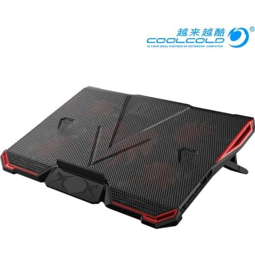 COOLCOLD 5 FAN 2 USB Laptop Cooling Pad Adjustable Notebook Cooler +Holder for 12-17' Laptop usb fan