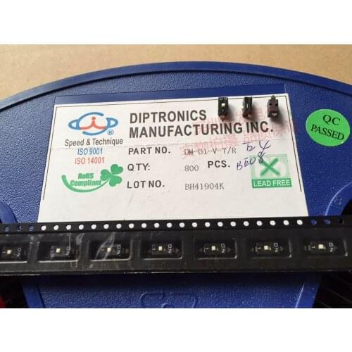 Original new 100% import DIP DM-01-V-T/R dial switch 1 bit patch 2pin 2.54MM spacing black