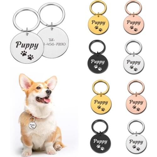 Personalized Pet ID Tags Accessories Custom Pet Dog Collar Dogs Name Tags Anti-lost Cat Dog Puppy ID Tag Pendant Free Engraved