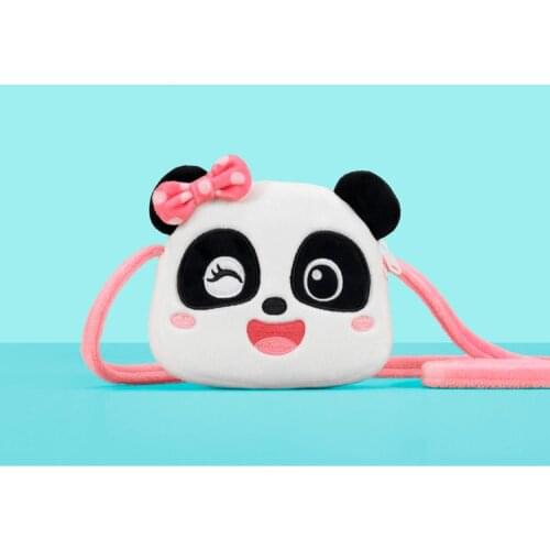 12/15cm BabyBus Cute Panda Plush Coin Bag Soft Stuffed Strawberry Shoulder School Bag For Kid Birthday Gift