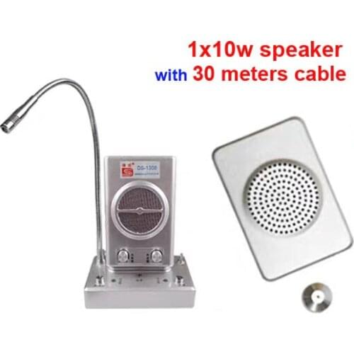 Latest Dual-Way Bank Office Store Window Microphone Audio Record Interphone Speaker 10W Window Microphone w/t 30m cable