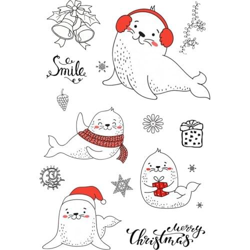 11x16cm Christmas Clear Stamps Transparent Seal Silicone Seal TPR Christmas Wedding Roller Stamps DIY Scrapbook Album Card
