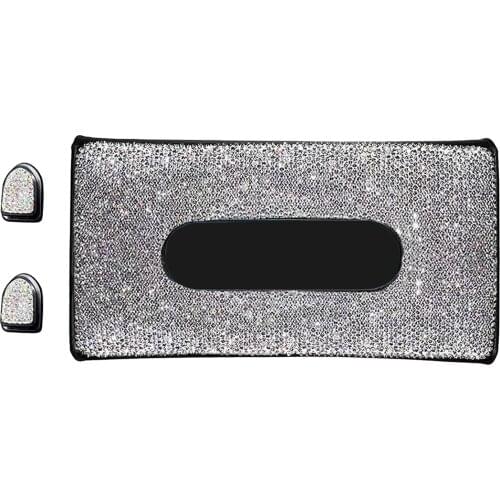 Stylish Car Tissue Holder Boat Napkin Box Backrest Crystals Masks Hook